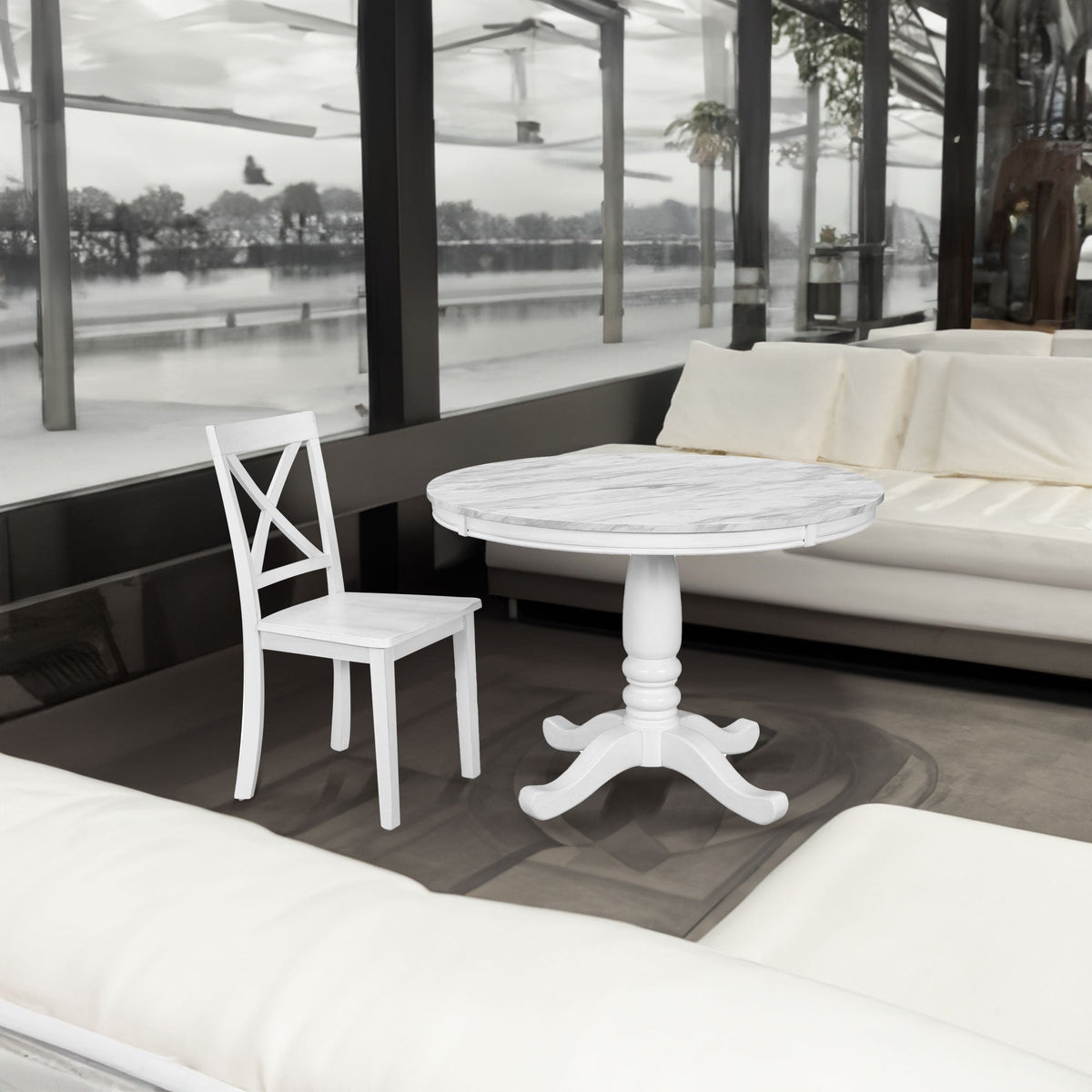 5 Pieces Dining Table and Chairs Set for 4