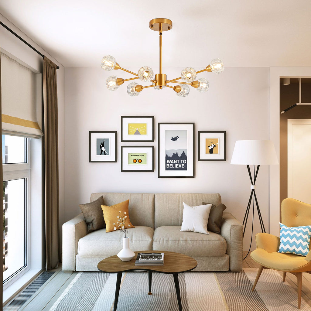 Modern Chandeliers, 9 Lights Golden Chandelier