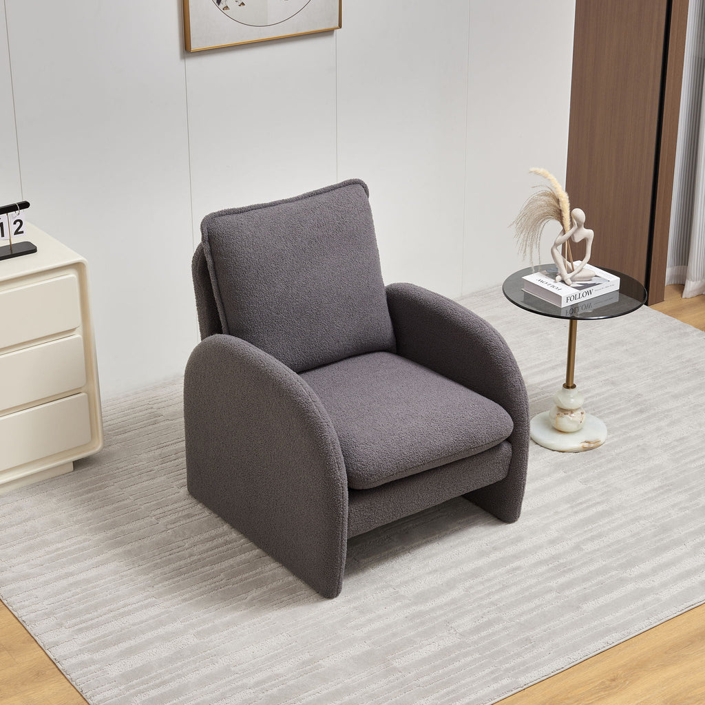 Modern Sherpa Upholstered Accent Chair