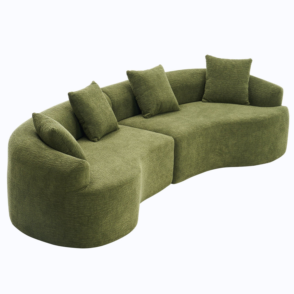 4 Seater Sofa With Fabric, Full Sponge, 4 Pillow, Sleeper Sectional