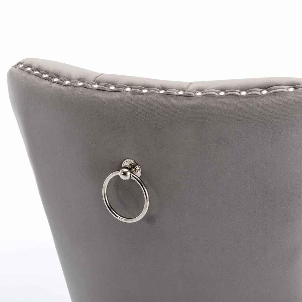 Modern Velvet Upholstered Dining Chairs - Set of 2