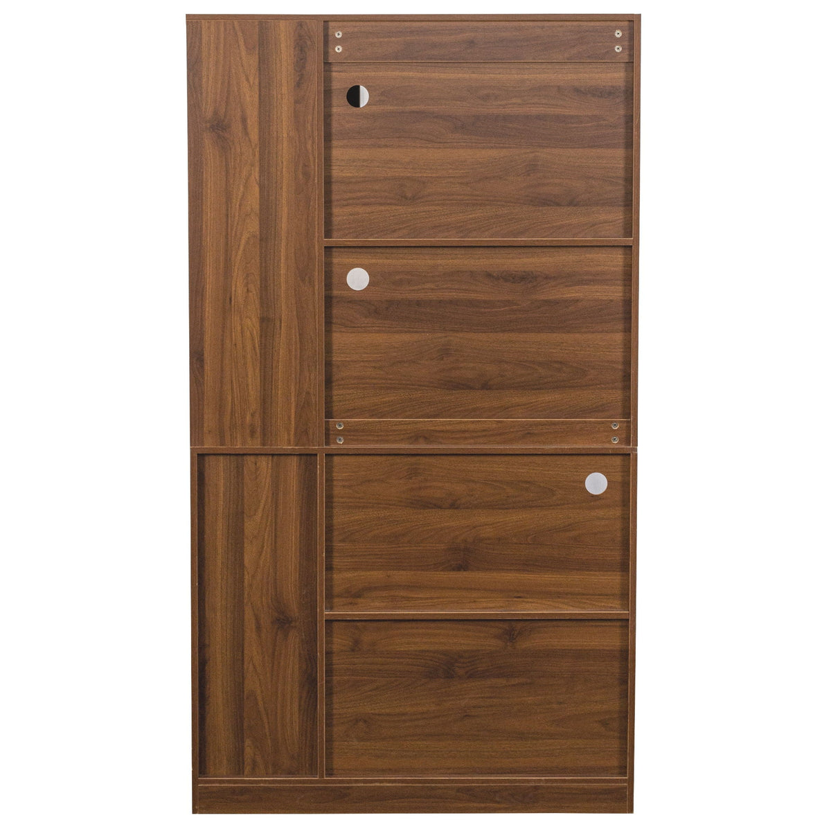 Tall Kitchen Pantry Cabinet With 4 Tier Side Shelf, 2 Drawers