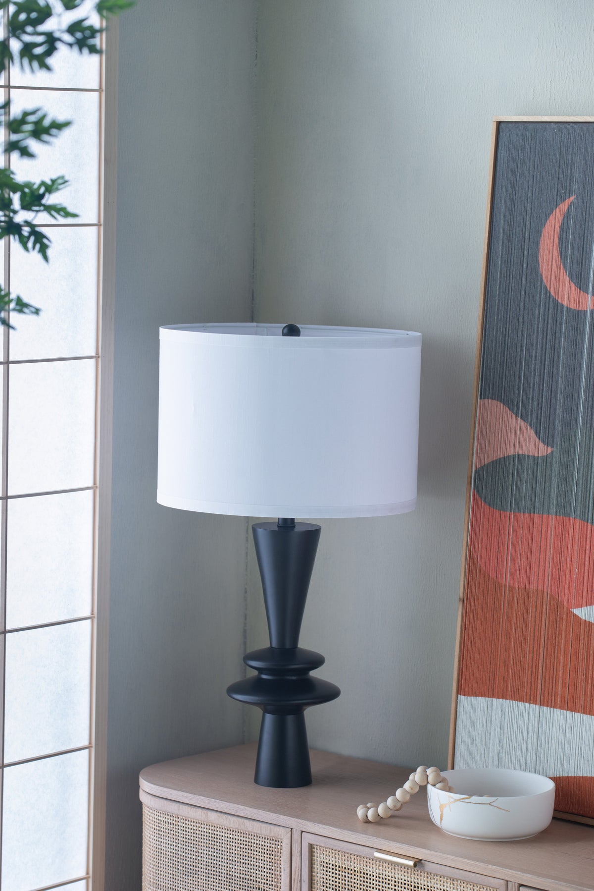 Stylish Black Table Lamp with Aluminum Construction