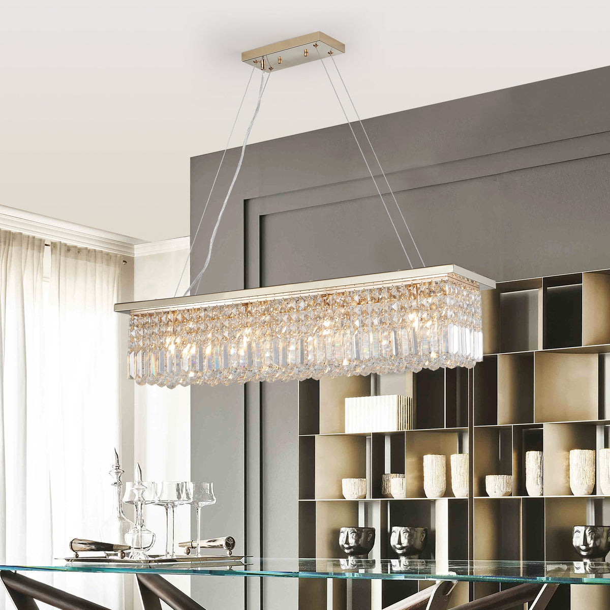 Modern Crystal Chandelier for Dining Room 8-Light