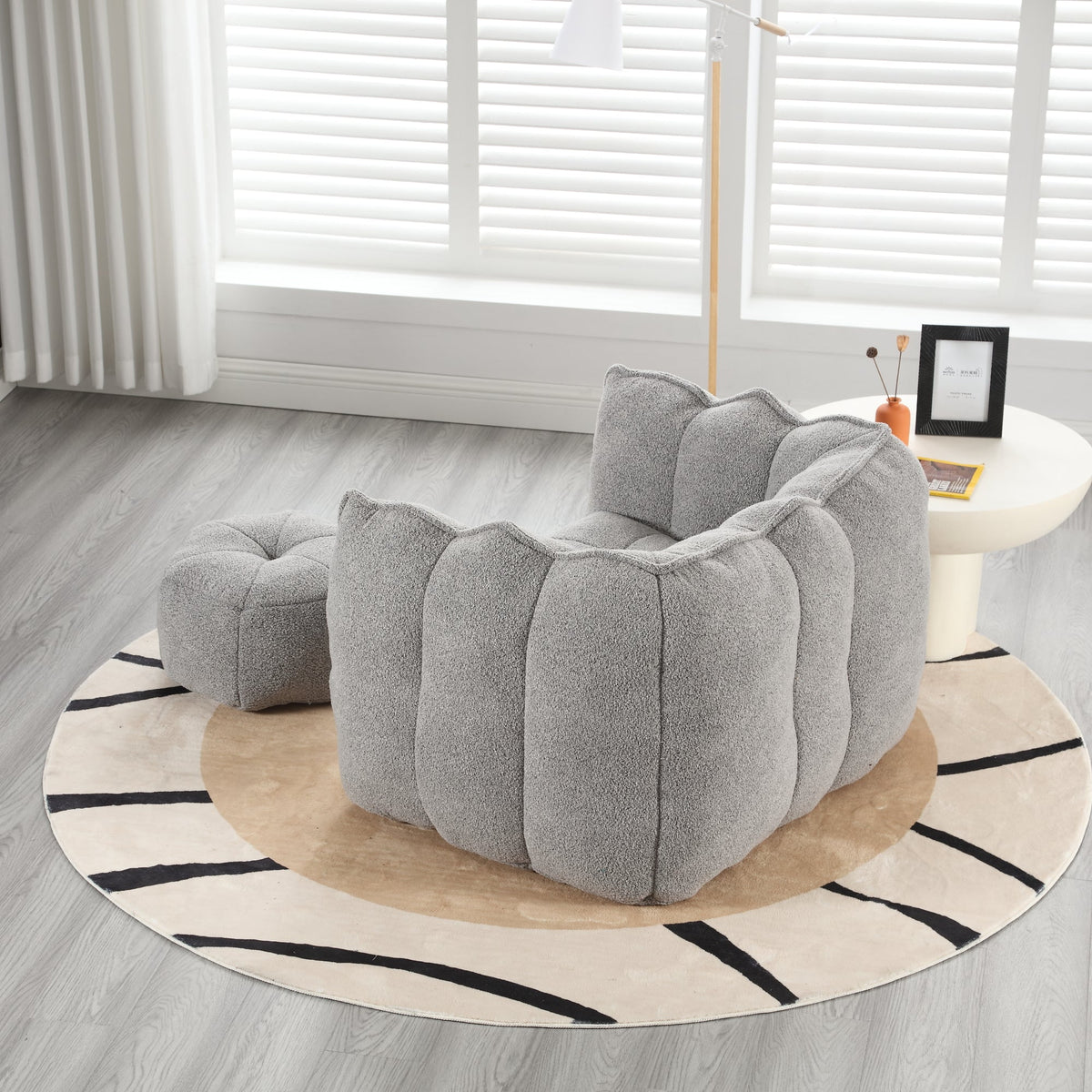 Soft Bean Bag Chair with High Resilient Foam with Footstool