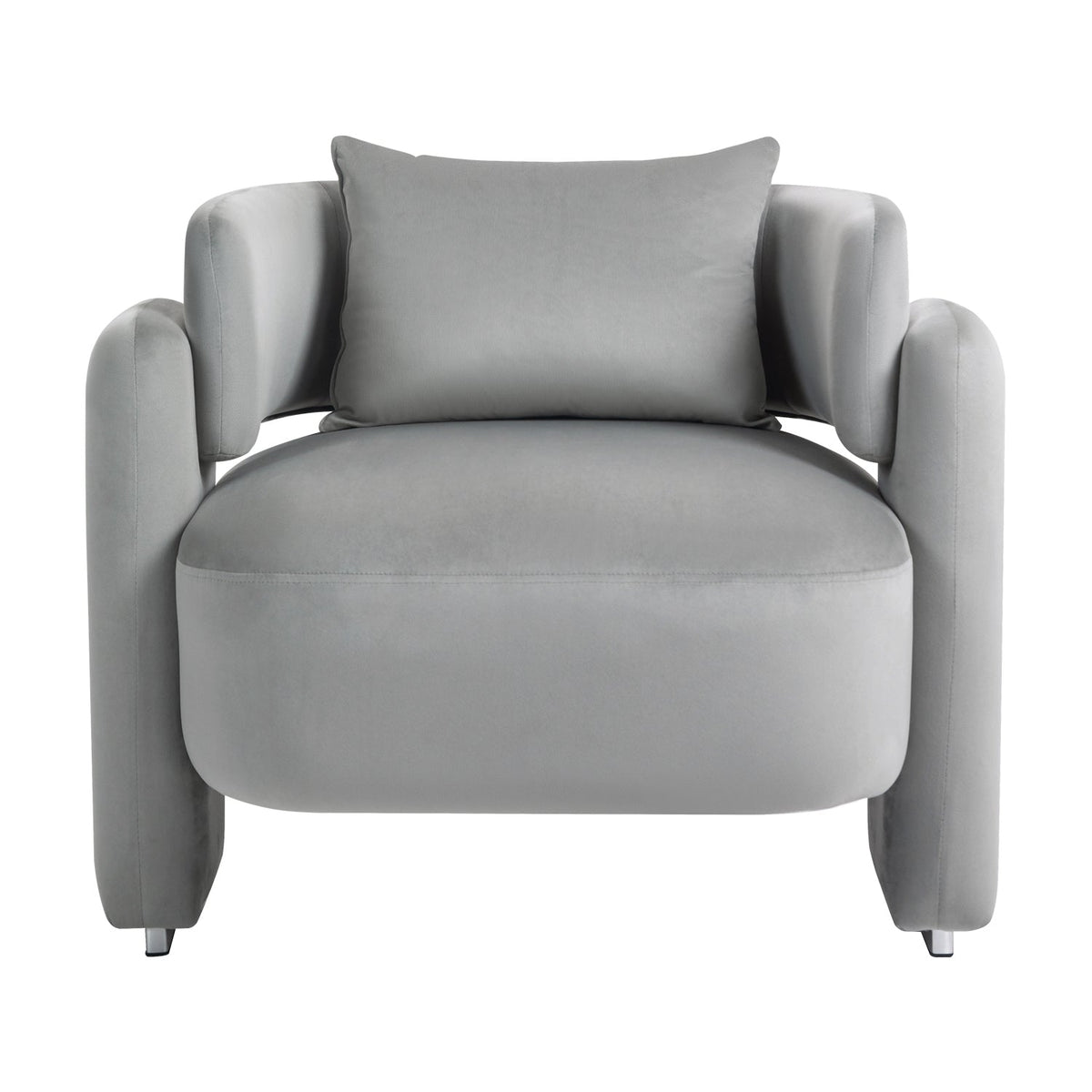 Modern design velvet lounge chair with pillows