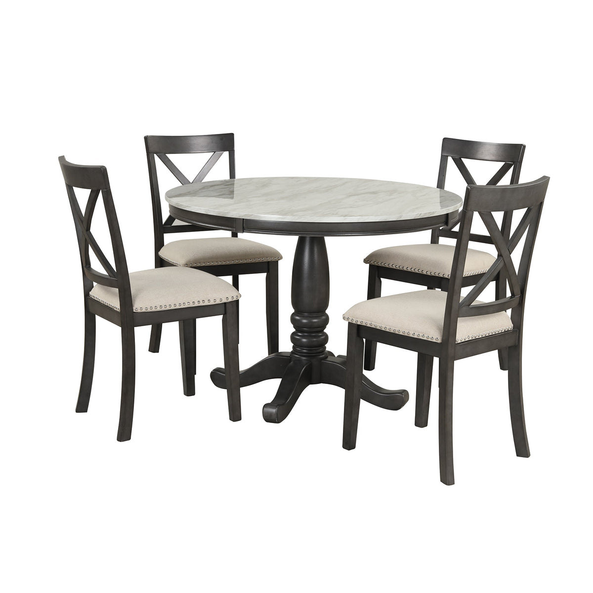 5 Pieces Dining Table and Chairs Set for 4