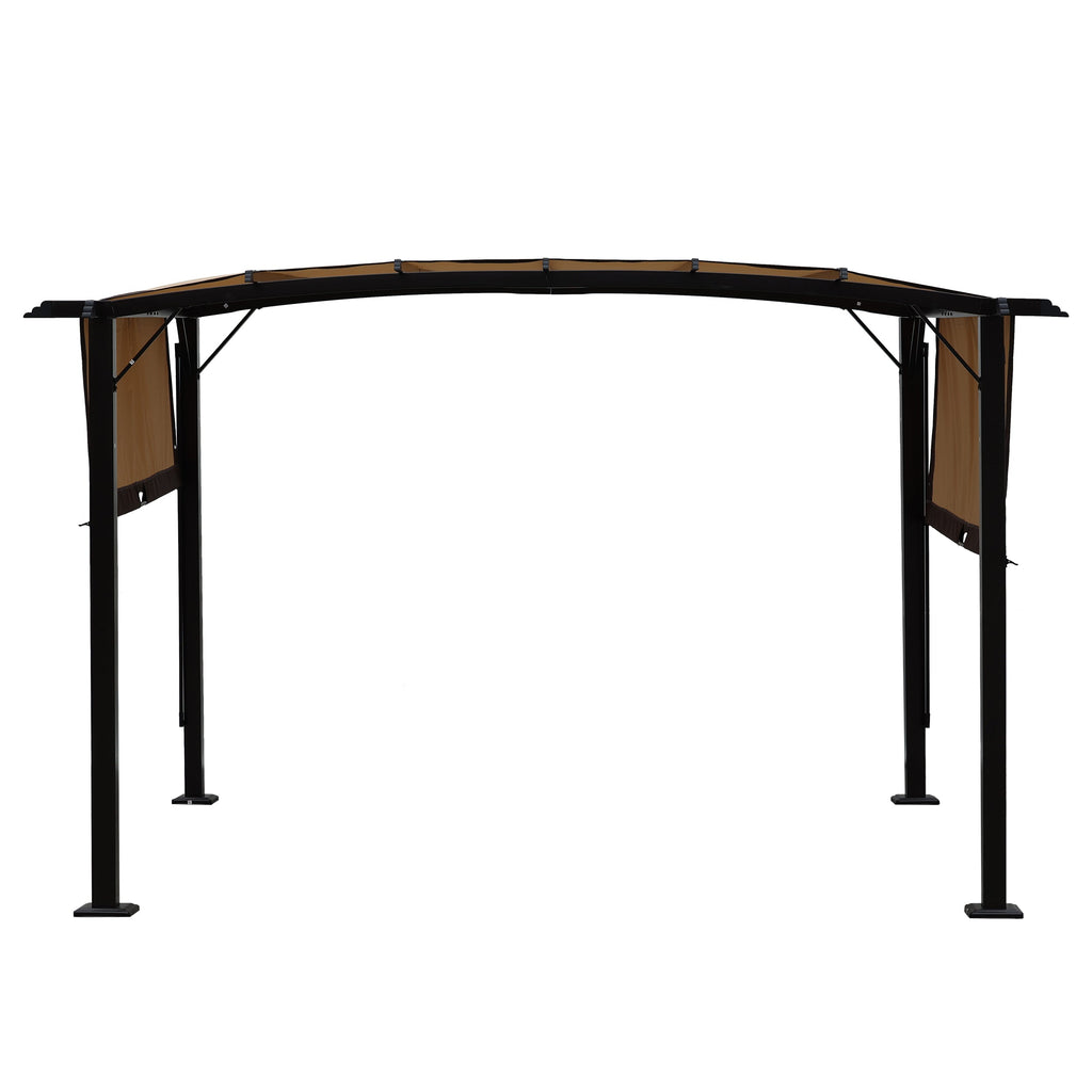 12 x 9 Ft Outdoor Pergola Patio Gazebo, Retractable Shade Canopy, Steel Frame