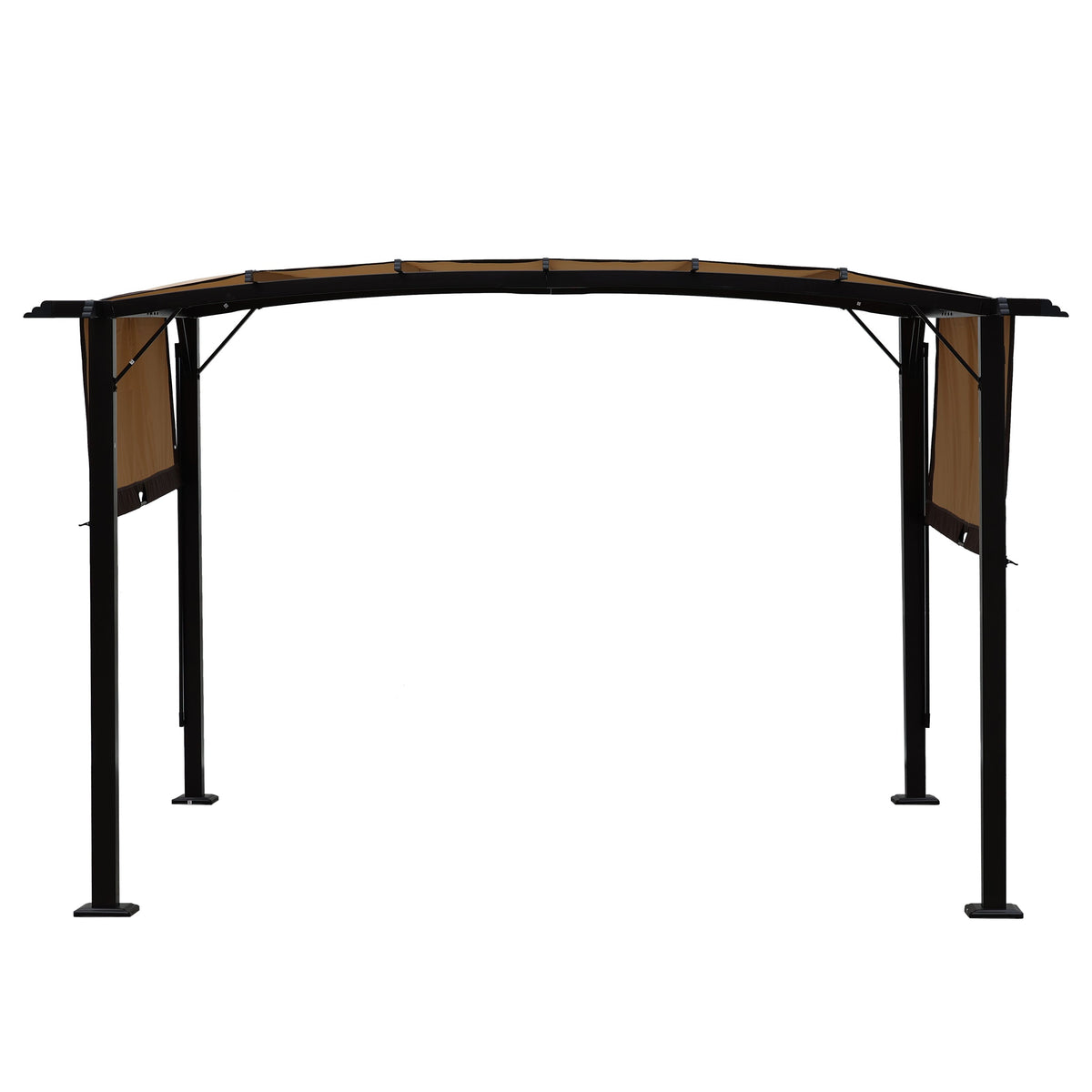 12 x 9 Ft Outdoor Pergola Patio Gazebo, Retractable Shade Canopy, Steel Frame
