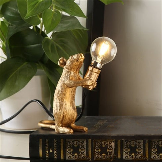 Resin Animal Mouse Table Lamp