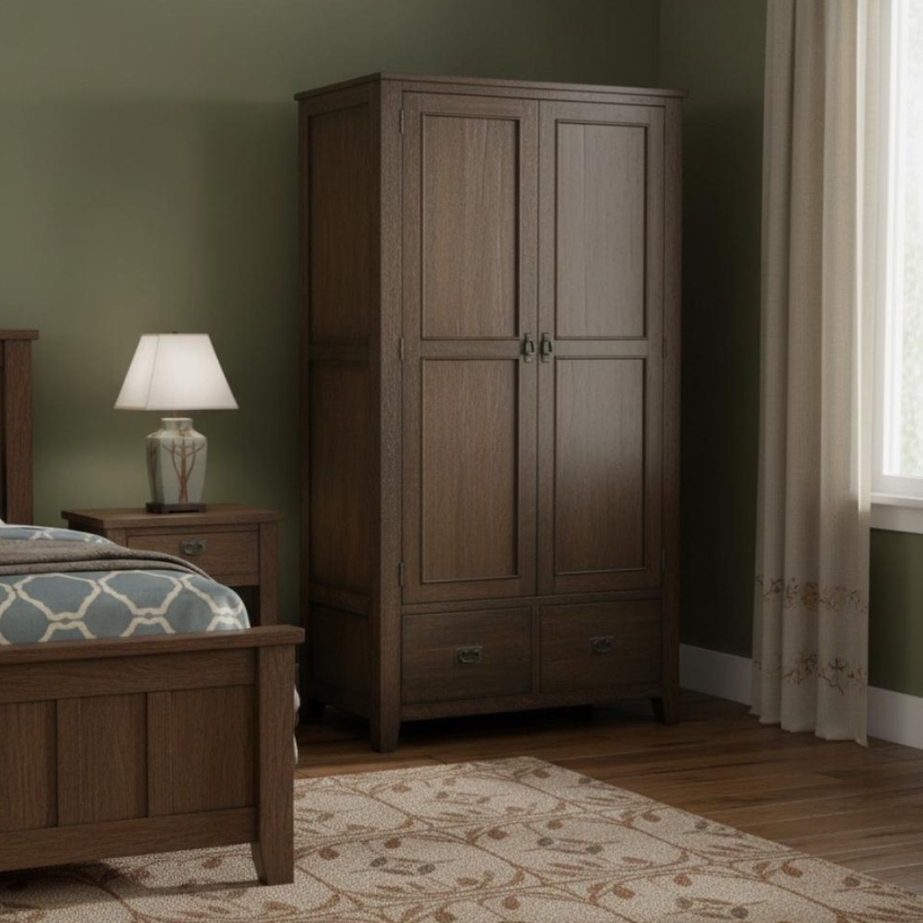 Mission 2 Door / 2 Drawer Armoire (Available in 2 Stains)