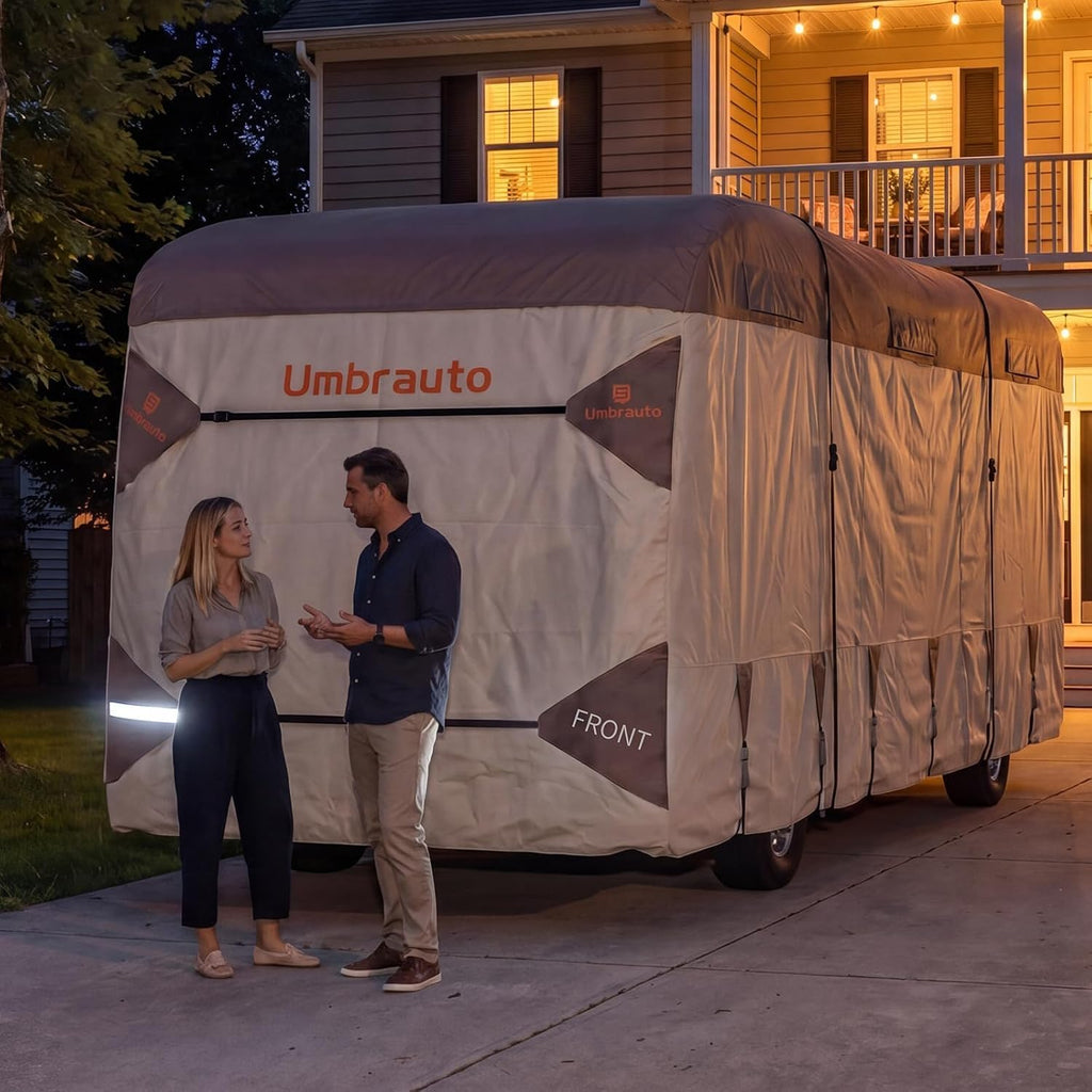 Umbrauto Class A RV Cover Upgraded Heavy Duty 7 Layers Top Windproof Breathable