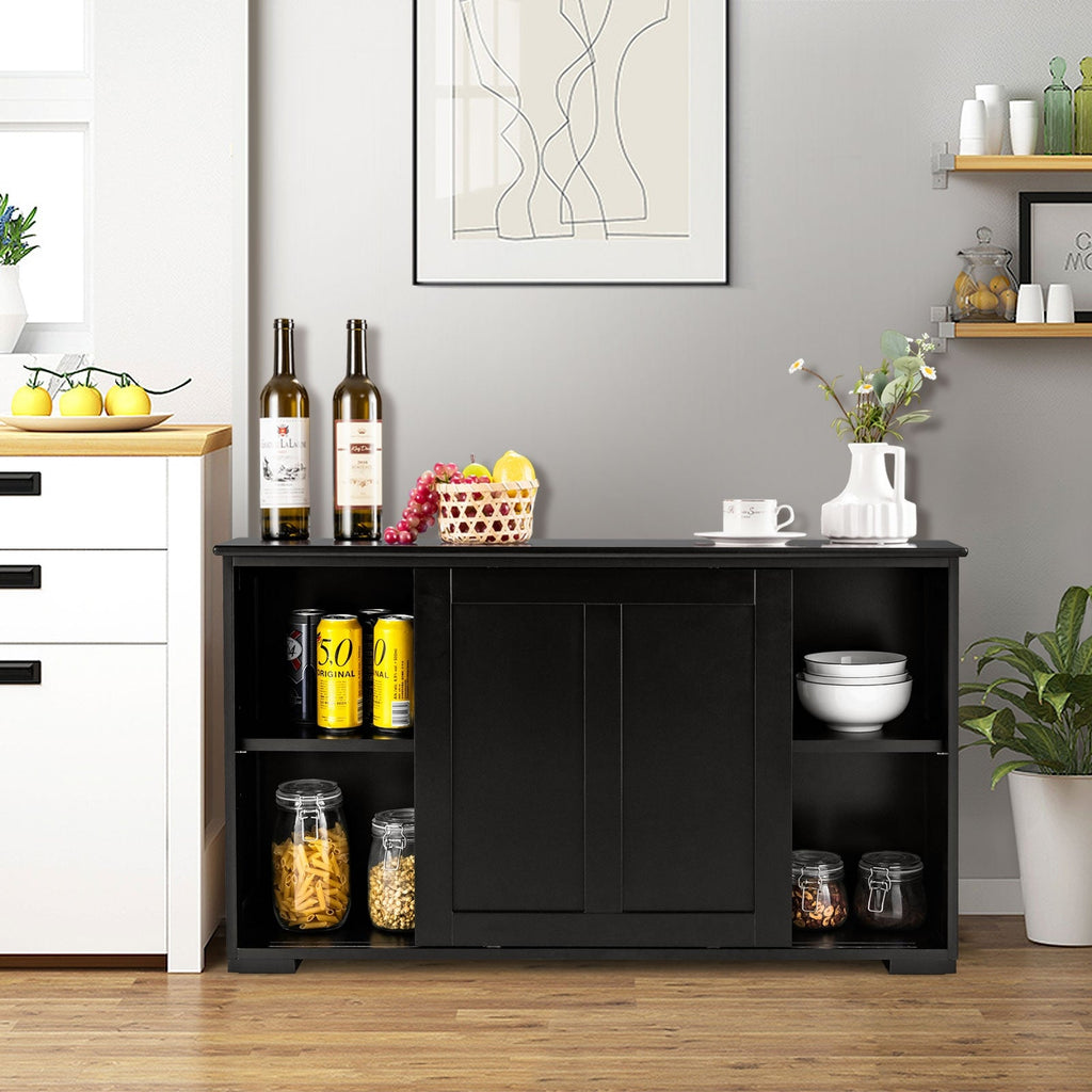 Storage Cabinet with Wood Sliding Door for kitchen or dining room