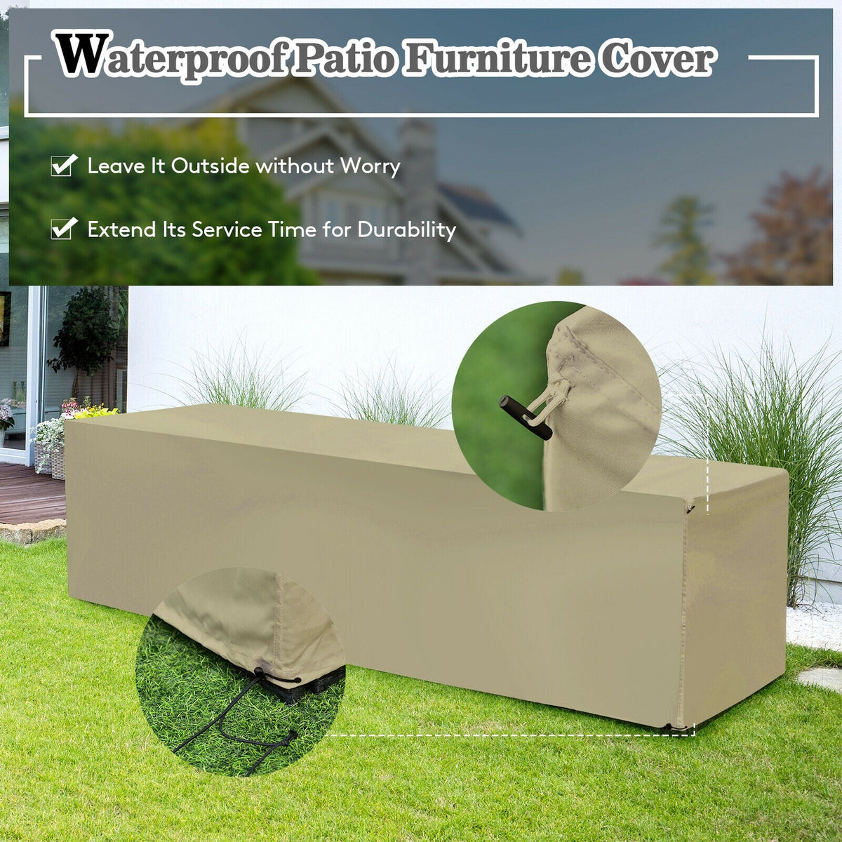 8 Pieces Patio Rattan Set with Storage Waterproof Cover and Cushion