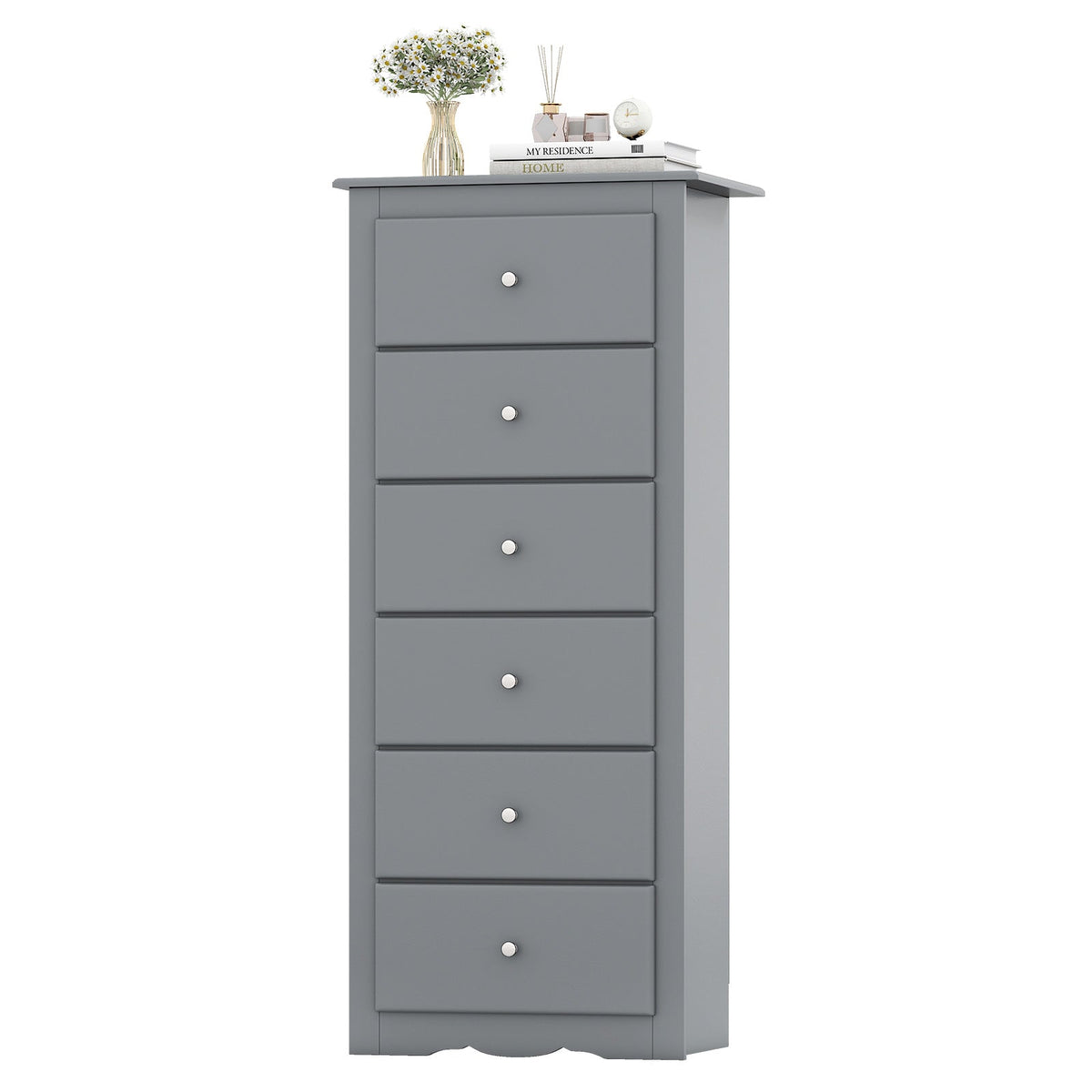 6 Drawers Chest Dresser Clothes Storage Bedroom Furniture Cabinet