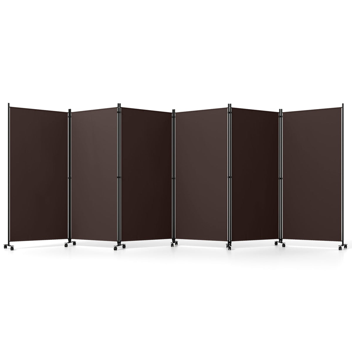 6-Panel Folding Room Divider with Wheels