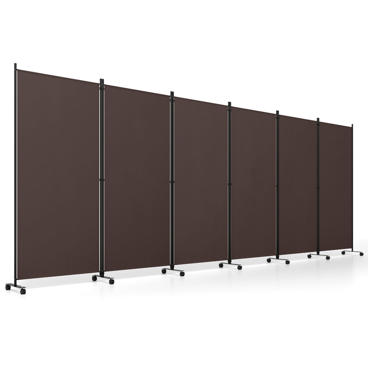 6-Panel Folding Room Divider with Wheels