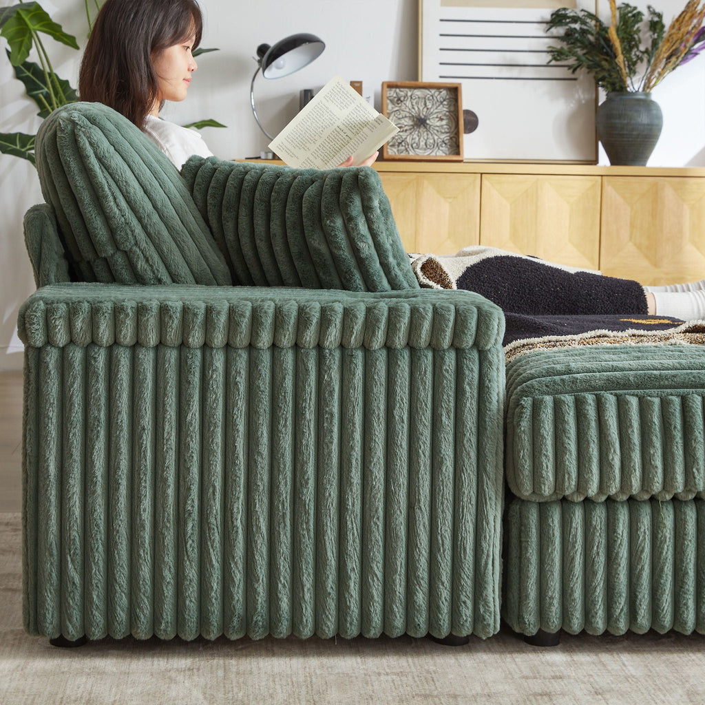 3 Seater Sofa With 2 Ottomans For Living Room