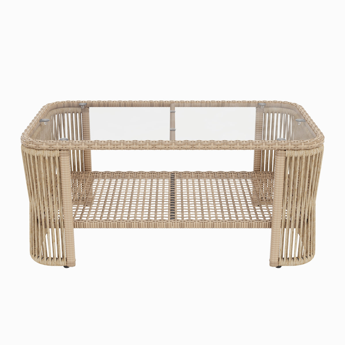 Outdoor PE Rattan Patio Furniture Set with Iron Frame