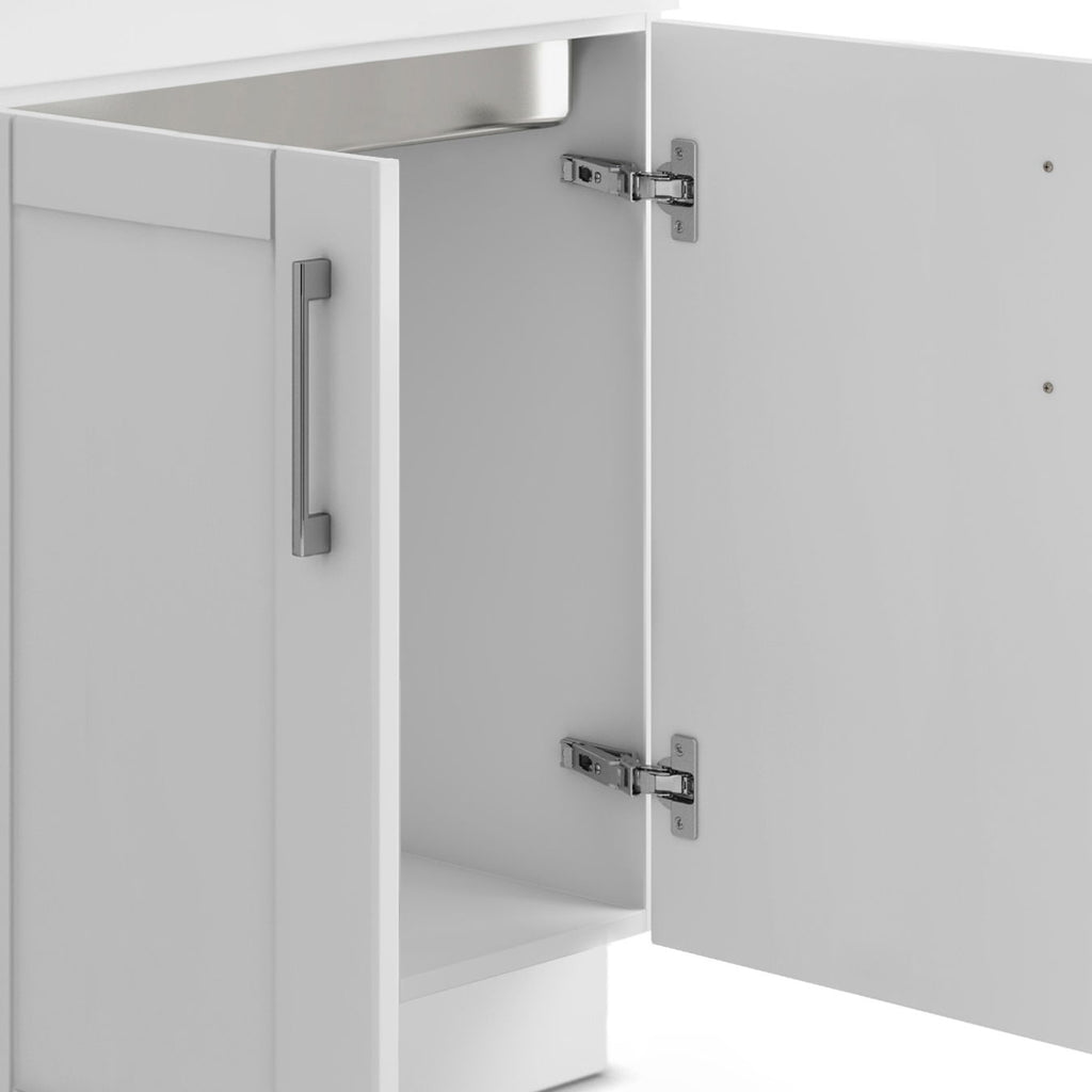 Wide, Laundry Cabinet With Faucet And Stainless Steel Sink