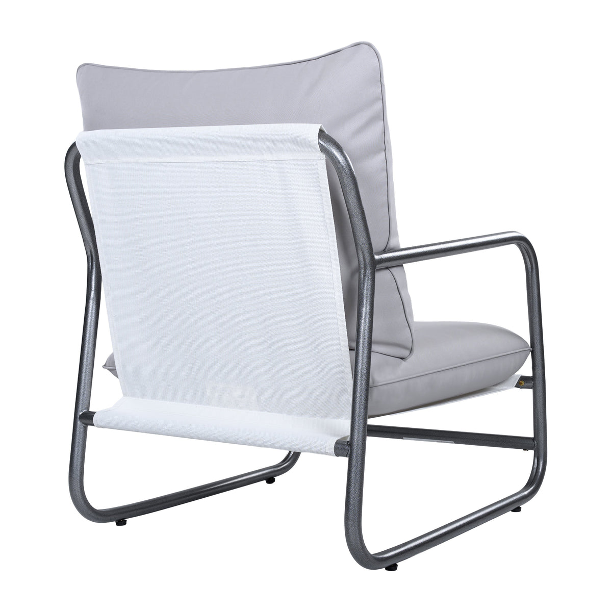 Outdoor Aluminum Frame Patio Armchair with Water Resistant Cushion - Light Gray