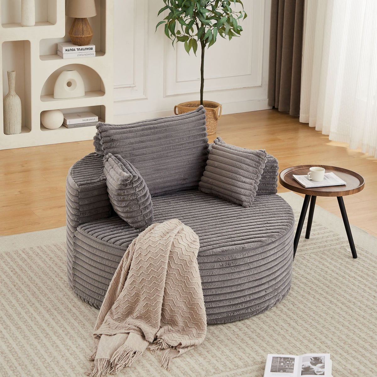 Modern Single Sofa With Backrest Pillow