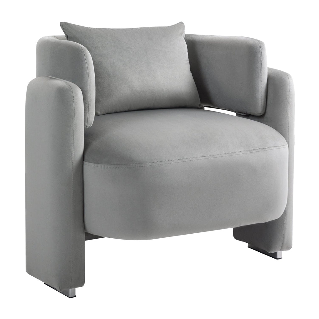 Modern design velvet lounge chair with pillows