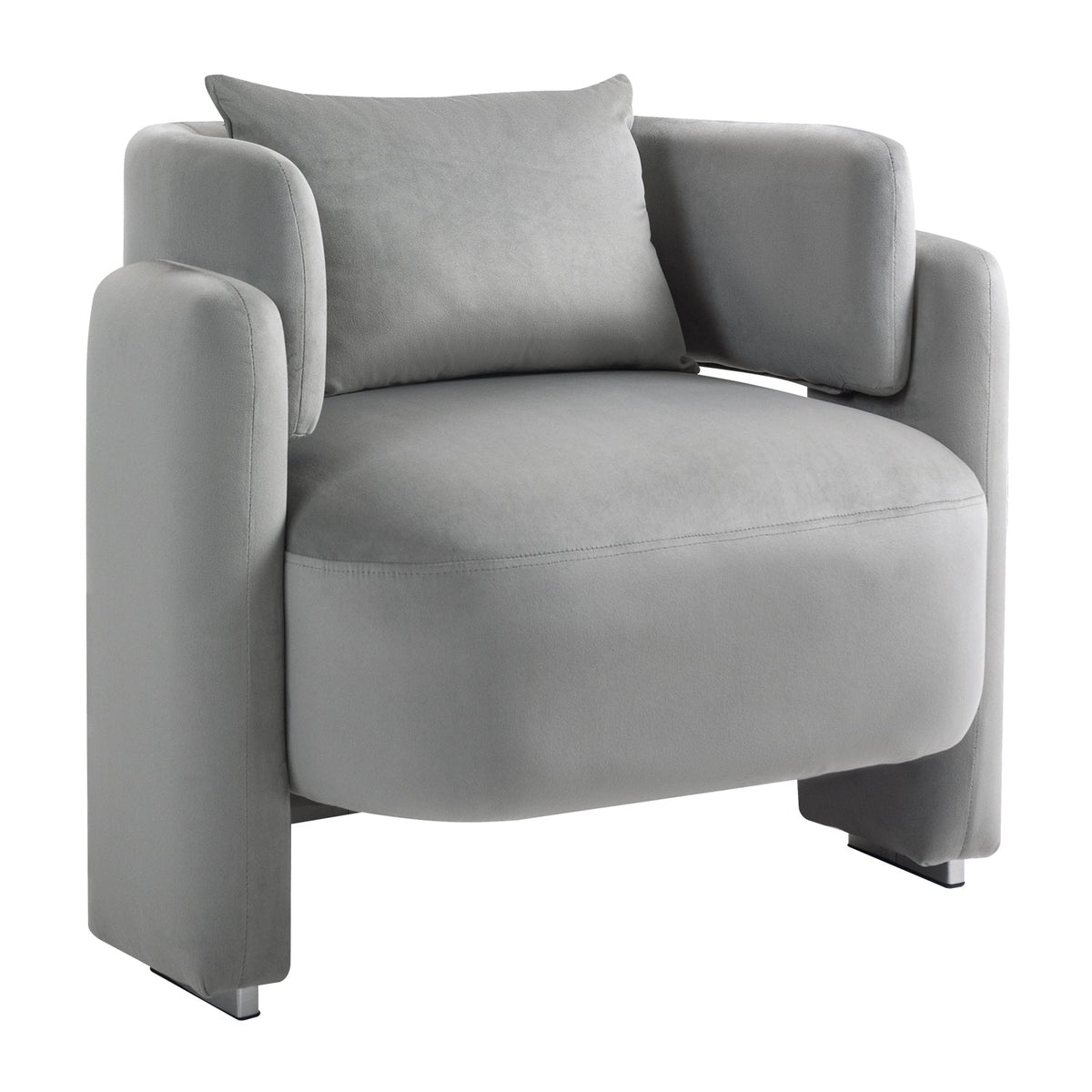 Modern design velvet lounge chair with pillows