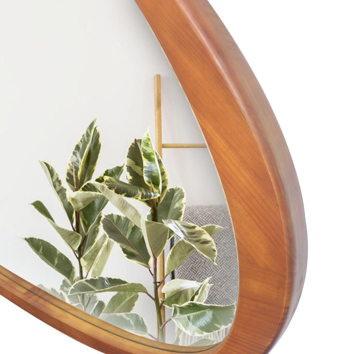 Asymmetrical Wall Mirror Wooden Framed Large Sized Dressing Mirror