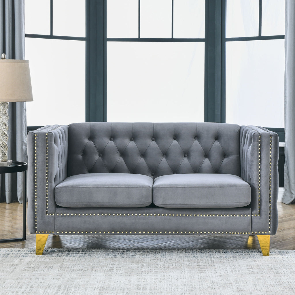 Upholstered Couch Sofa With Button Tufting