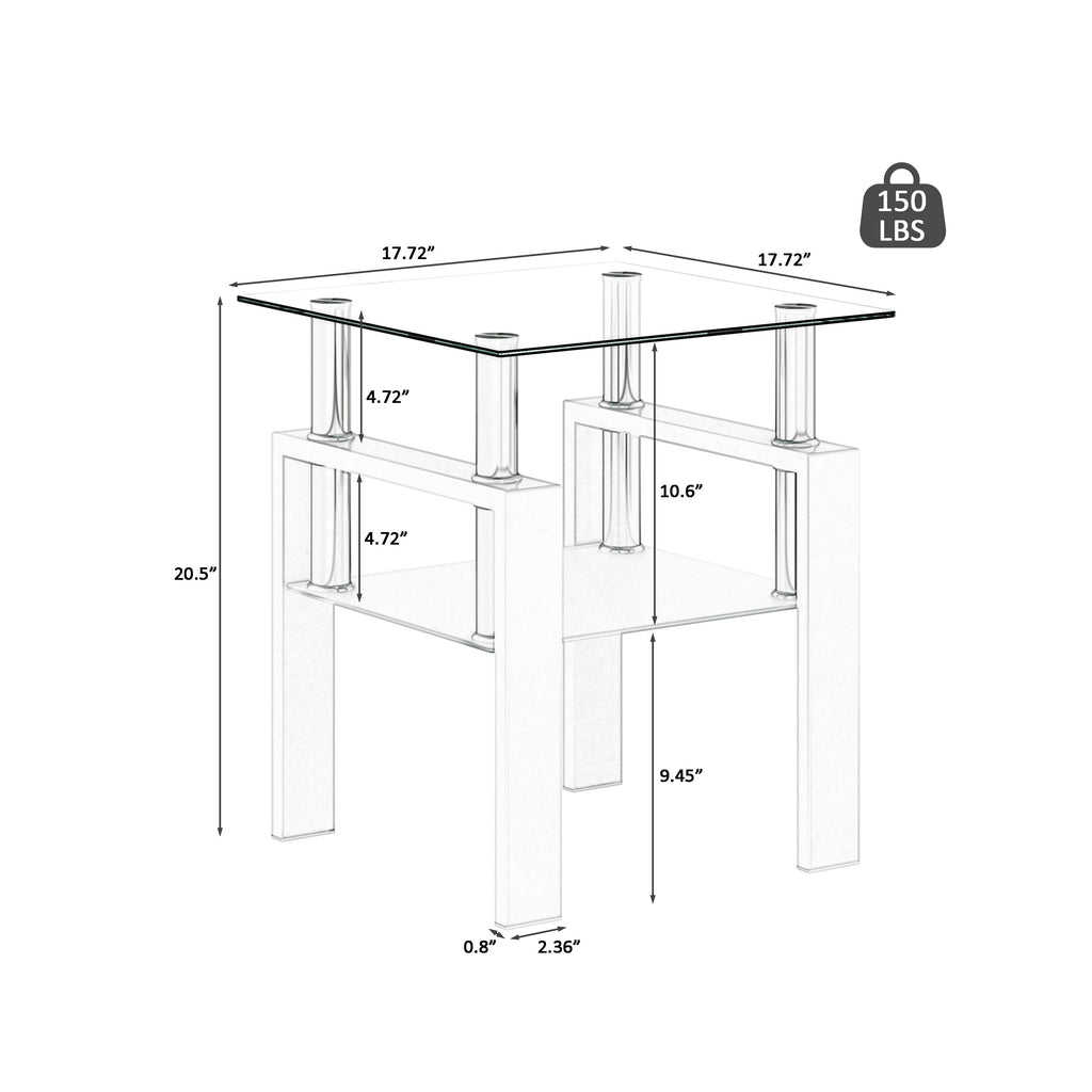 Modern Tempered Glass Tea Table Coffee Table End Table