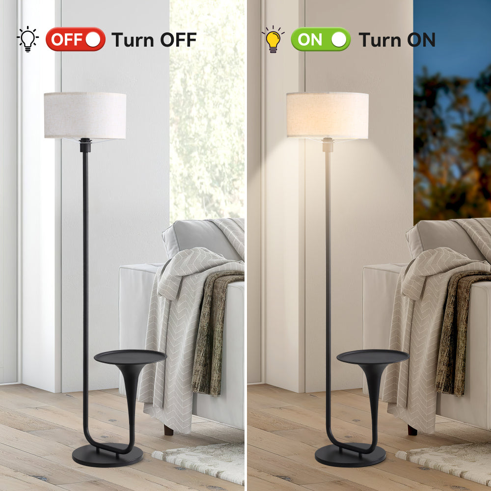 Dimmable Floor Lamp with Side Table
