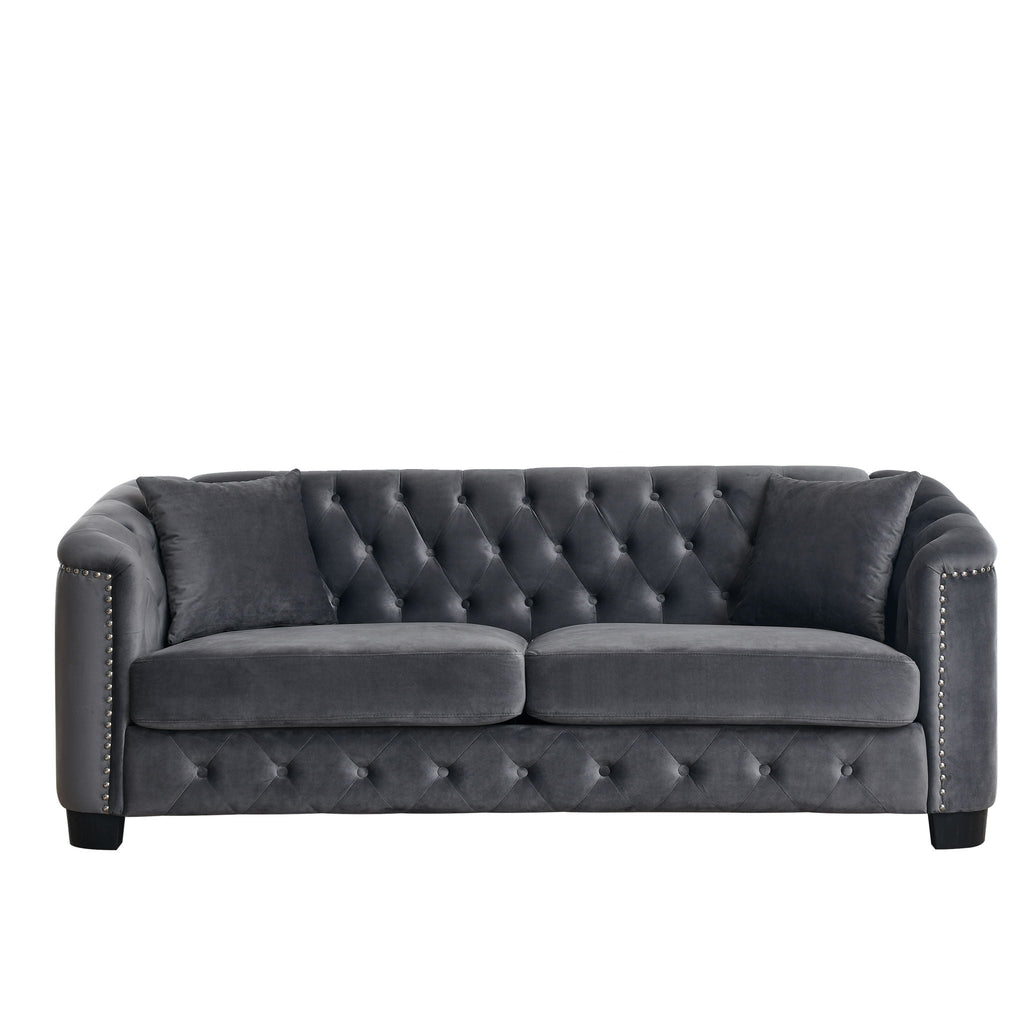 Modern Chesterfield Sofa With Tufted Backrest