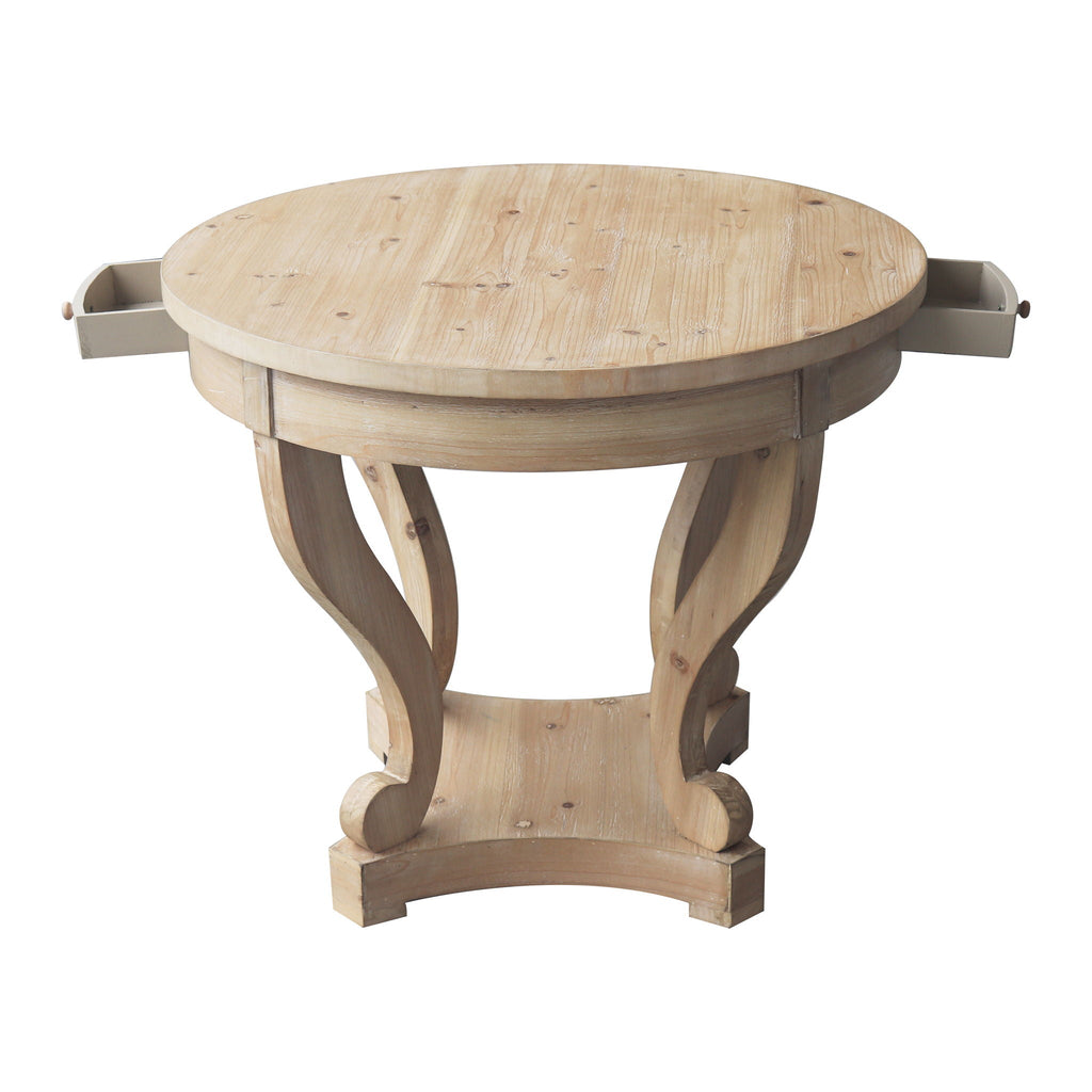Curved Legs Farmhouse Style Small End Table