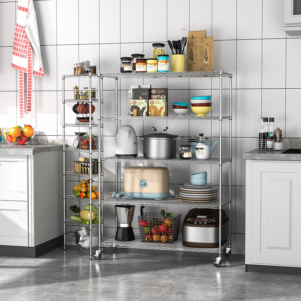 5 Tier 6000lbs Heavy Duty Adjustable Storage Rack Metal Shelf Wire