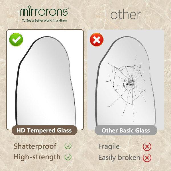 Irregular Wall Mirror, Black Asymmetrical Bathroom Mirror