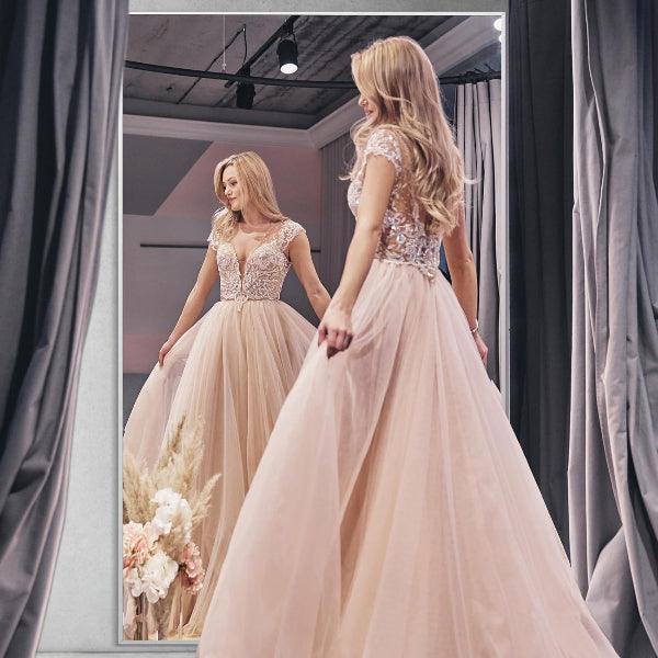 Silver Oversized Full Length Mirror – Aluminum Floor Mirror