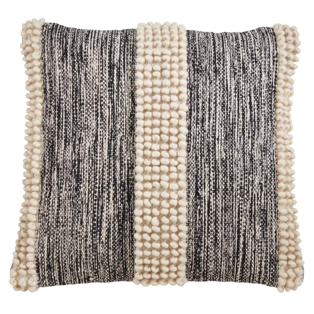 Pom Pom Striped Cotton-Wool Decorative Throw Pillow