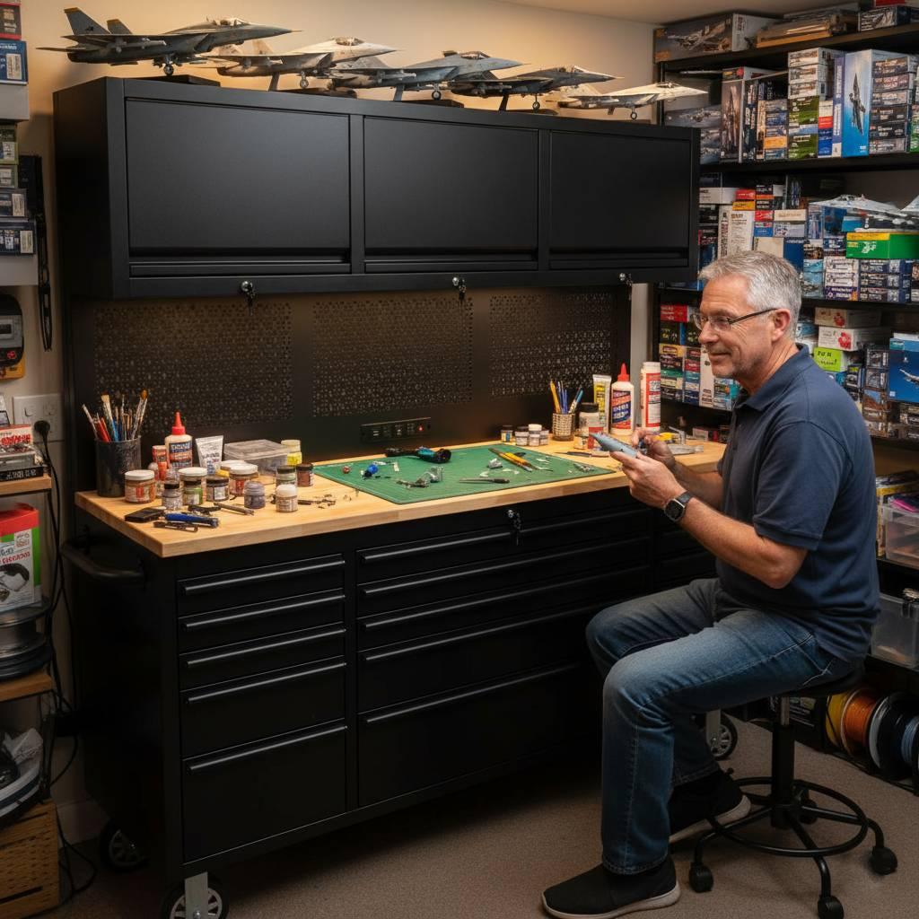 72 inch Rolling Tool Chest with Light & Power Strips, Workbench