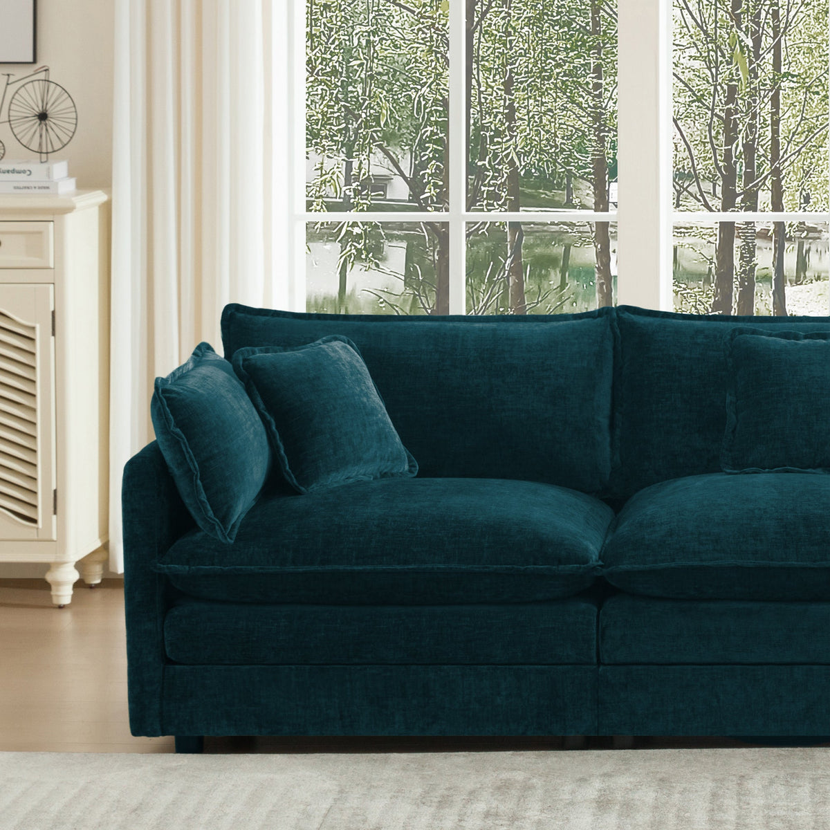 Sofa Set of 3 - Modern Living Room Sofa Set with Accent Chairs