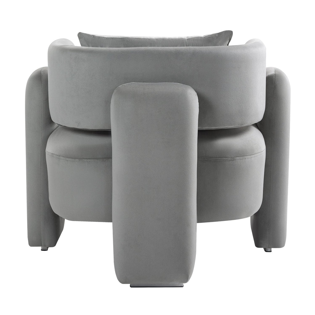 Modern design velvet lounge chair with pillows