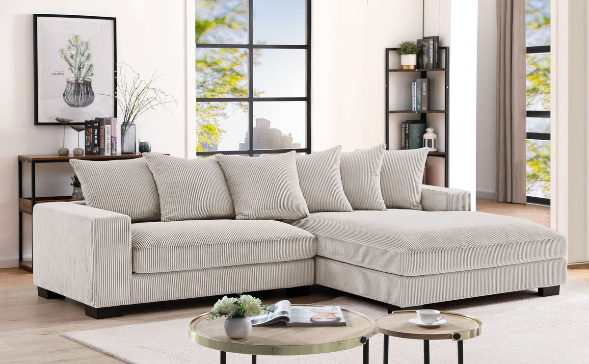 Oversized 2 Piece Sectional Couches, L Shaped Sofa With Chaise