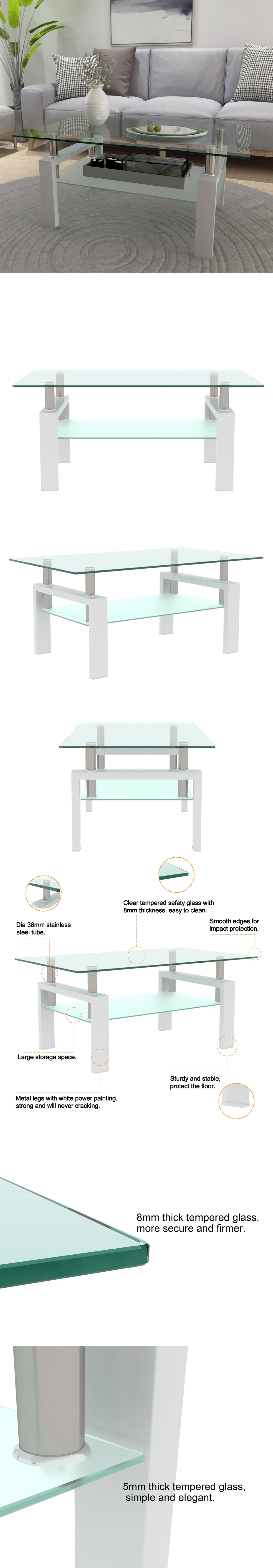 Clear Coffee Table for Living Room