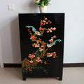 Hand-Painted Chinese Lacquer Bedside Cabinet & Sofa Side Table