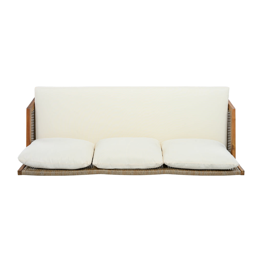 3 Piece Acacia Wood Patio Furniture Set with Coffee Table