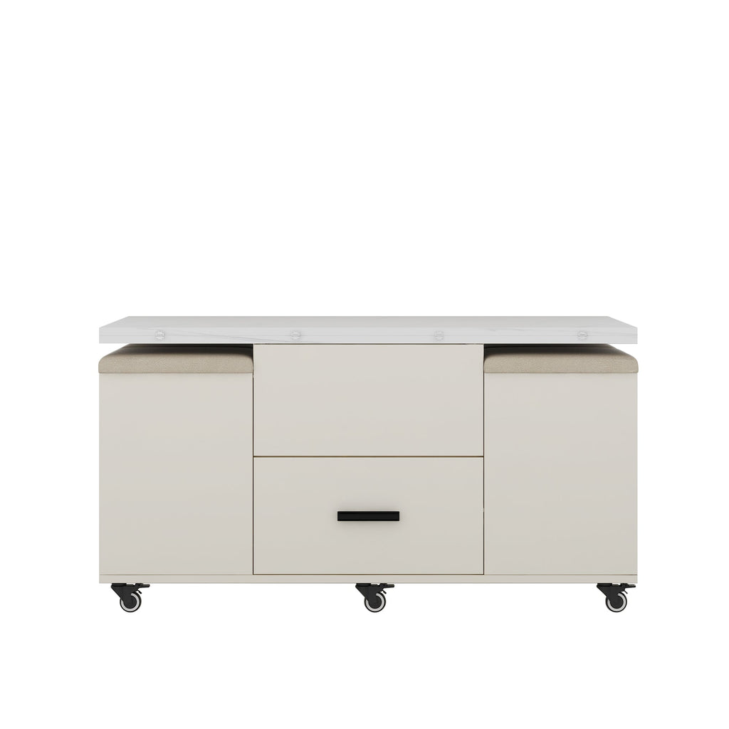 Modern lift coffee table, living room with 4 chairs, expandable, 1 hidden storage space