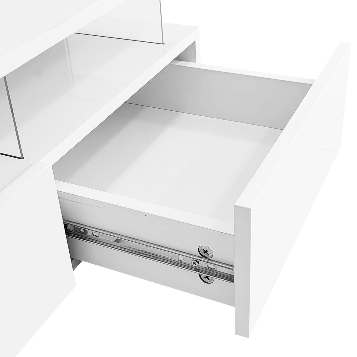 Lift Top Coffee Table With 2 Drawers, Hidden Space And LED Lights