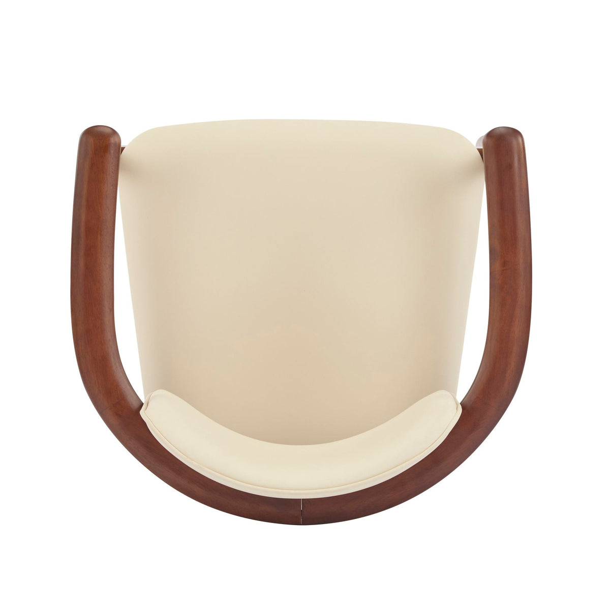 Dining Room Chairs, Set of 2 - Beige / Dark Walnut