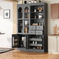 Freestanding Buffet With Hutch - Tall Kitchen Pantry Cabinet