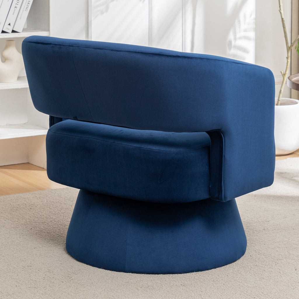 Swivel Barrel Chair, Velvet Accent Armchair 360 Degree Swivel